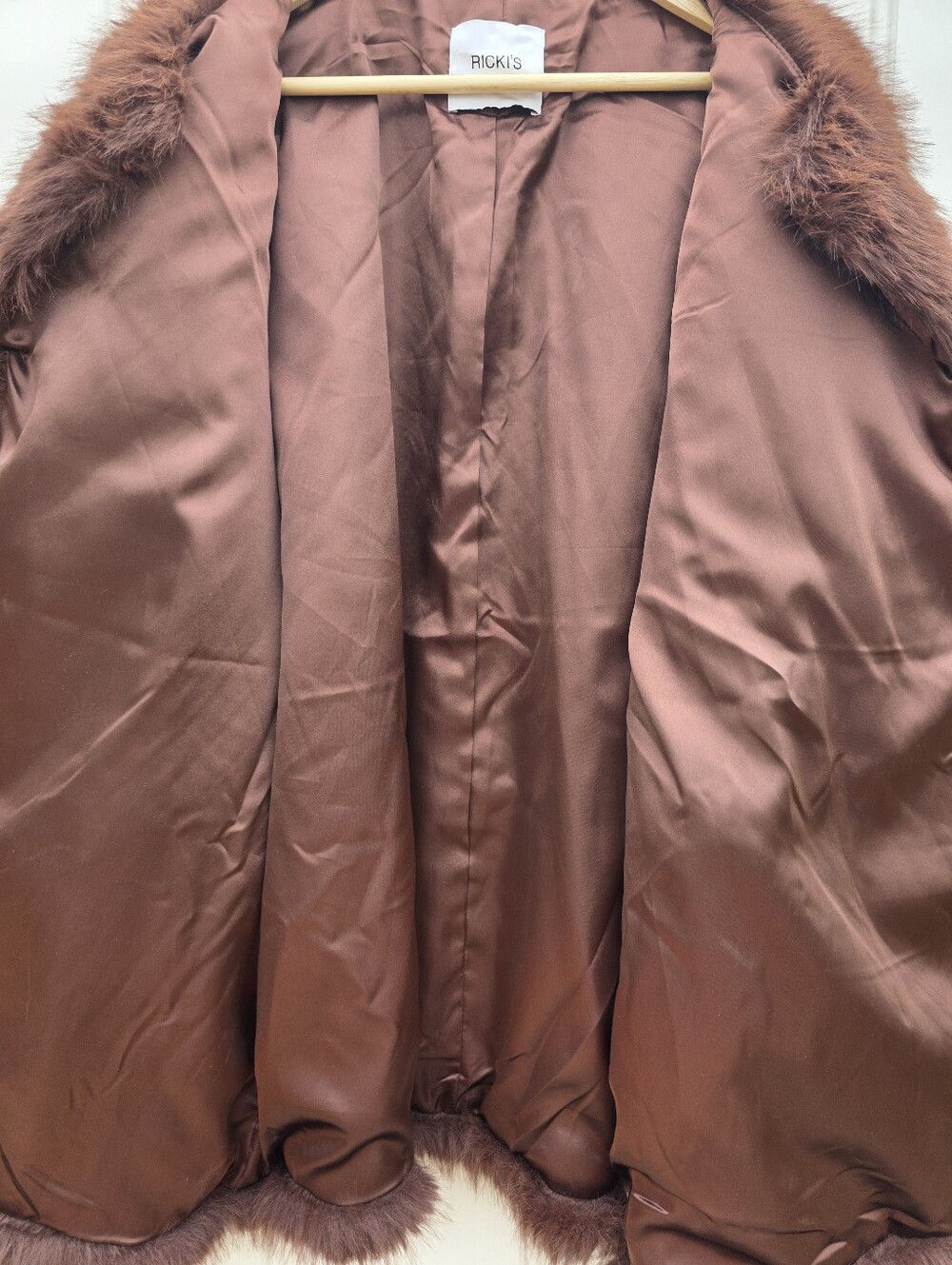 Ricki's Mia Faux Fur Shaggy Fluffy Brown Coat Womens XXL - Picture 9 of 10